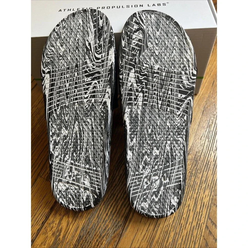 APL Athletic Propulsion Lab TechLoom Slides Men’s Size 14 Black White Marble - Picture 6 of 8